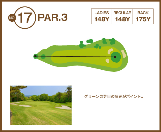大野台ゴルフクラブ IN17番ホール コース図