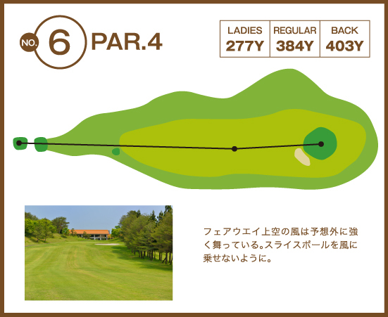 大野台ゴルフクラブ OUT6番ホール コース図