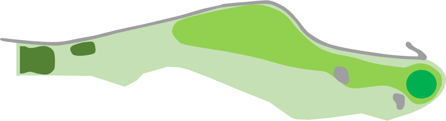 勝浦ゴルフ倶楽部 さくら1番ホール コース図
