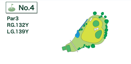 利根パークゴルフ場 OUT4番ホール コース図
