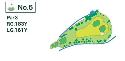 利根パークゴルフ場 OUT6番ホール コース図