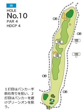 イーグルレイクゴルフクラブ IN10番ホール コース図