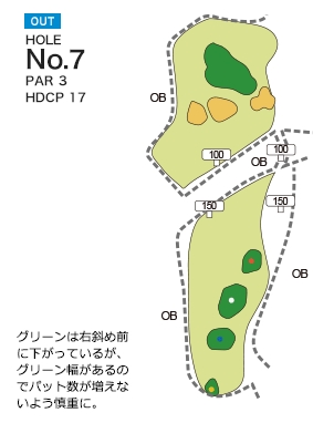 イーグルレイクゴルフクラブ OUT7番ホール コース図