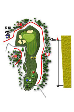 ユニ東武ゴルフクラブ 風4番ホール コース図