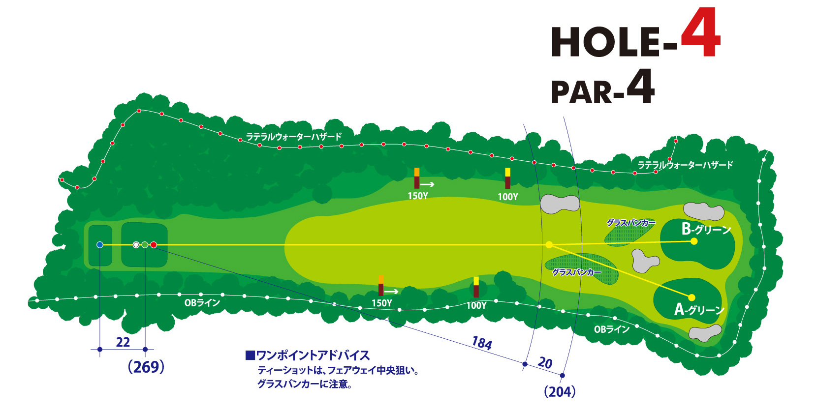 三甲ゴルフ倶楽部 富士コース (旧：富士国際ゴルフ倶楽部) 南コース(旧：富士コースOUT)13番ホール コース図
