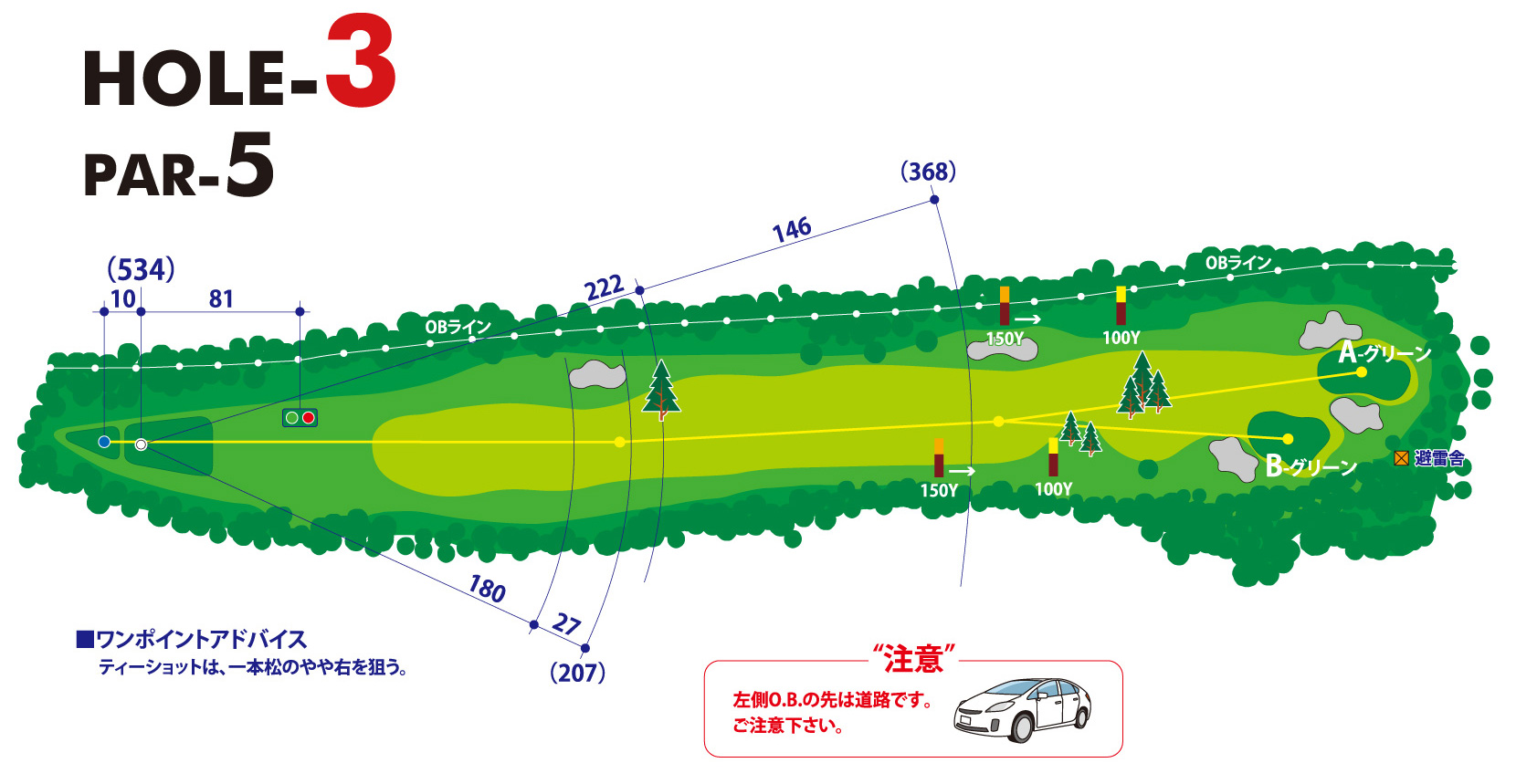 三甲ゴルフ倶楽部 富士コース (旧：富士国際ゴルフ倶楽部) 西コース(旧：富士コースIN)12番ホール コース図
