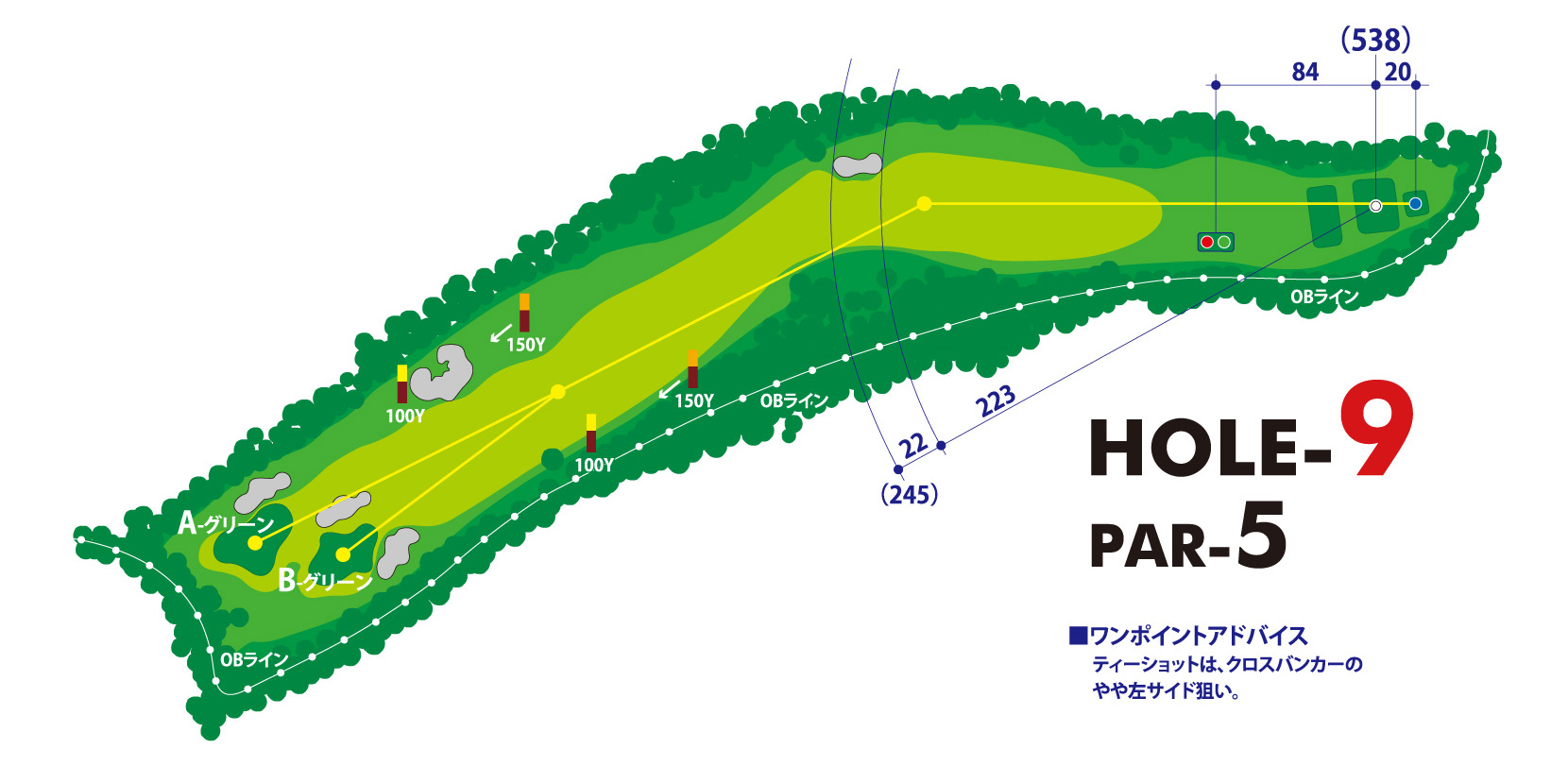 三甲ゴルフ倶楽部 富士コース (旧：富士国際ゴルフ倶楽部) 西コース(旧：富士コースIN)18番ホール コース図