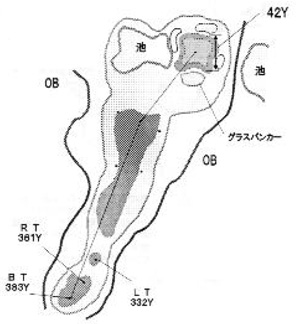 宮崎国際空港カントリークラブ OUT4番ホール コース図