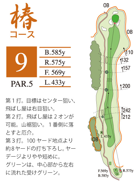 プレジデントカントリー倶楽部山陽 椿9番ホール コース図