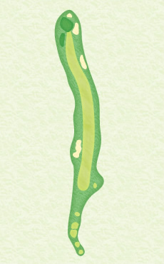 奈良柳生カントリークラブ OUT8番ホール コース図