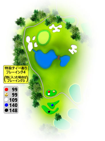 名張カントリークラブ IN10番ホール コース図