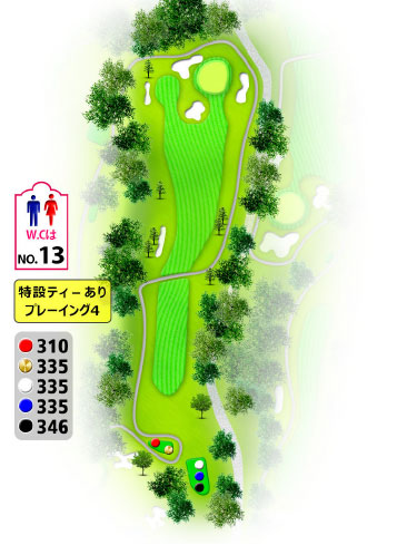 名張カントリークラブ IN11番ホール コース図