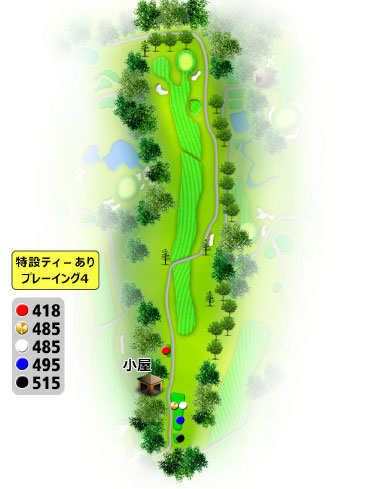 名張カントリークラブ IN12番ホール コース図