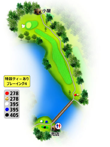 名張カントリークラブ IN13番ホール コース図