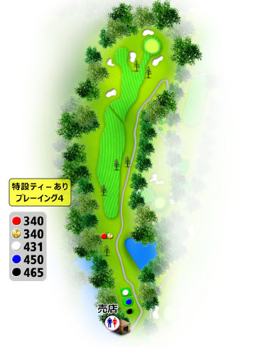 名張カントリークラブ IN15番ホール コース図