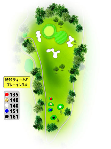 名張カントリークラブ IN16番ホール コース図
