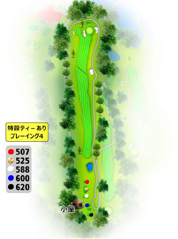 名張カントリークラブ IN18番ホール コース図