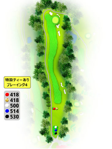 名張カントリークラブ OUT1番ホール コース図