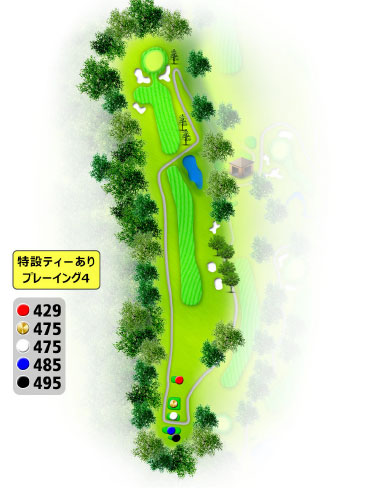 名張カントリークラブ OUT5番ホール コース図