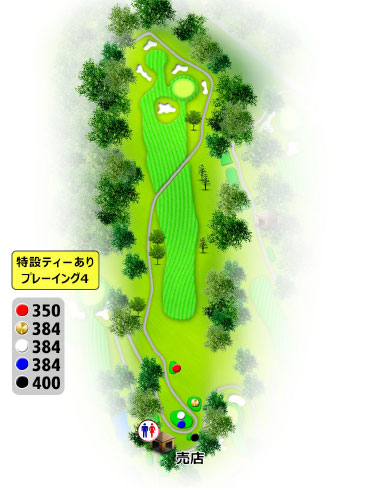 名張カントリークラブ OUT6番ホール コース図