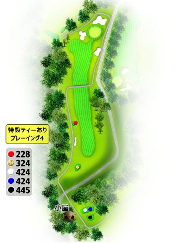 名張カントリークラブ OUT8番ホール コース図