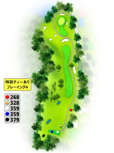 名張カントリークラブ OUT9番ホール コース図