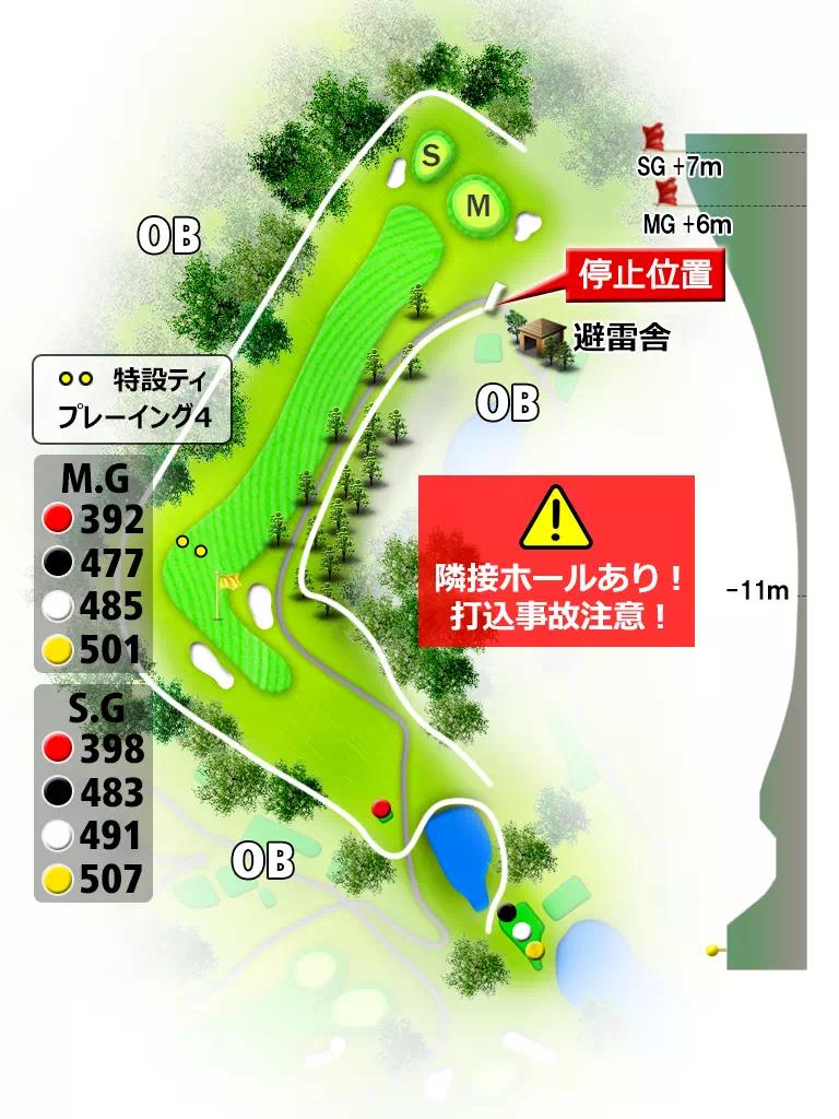 司菊水ゴルフクラブ IN12番ホール コース図