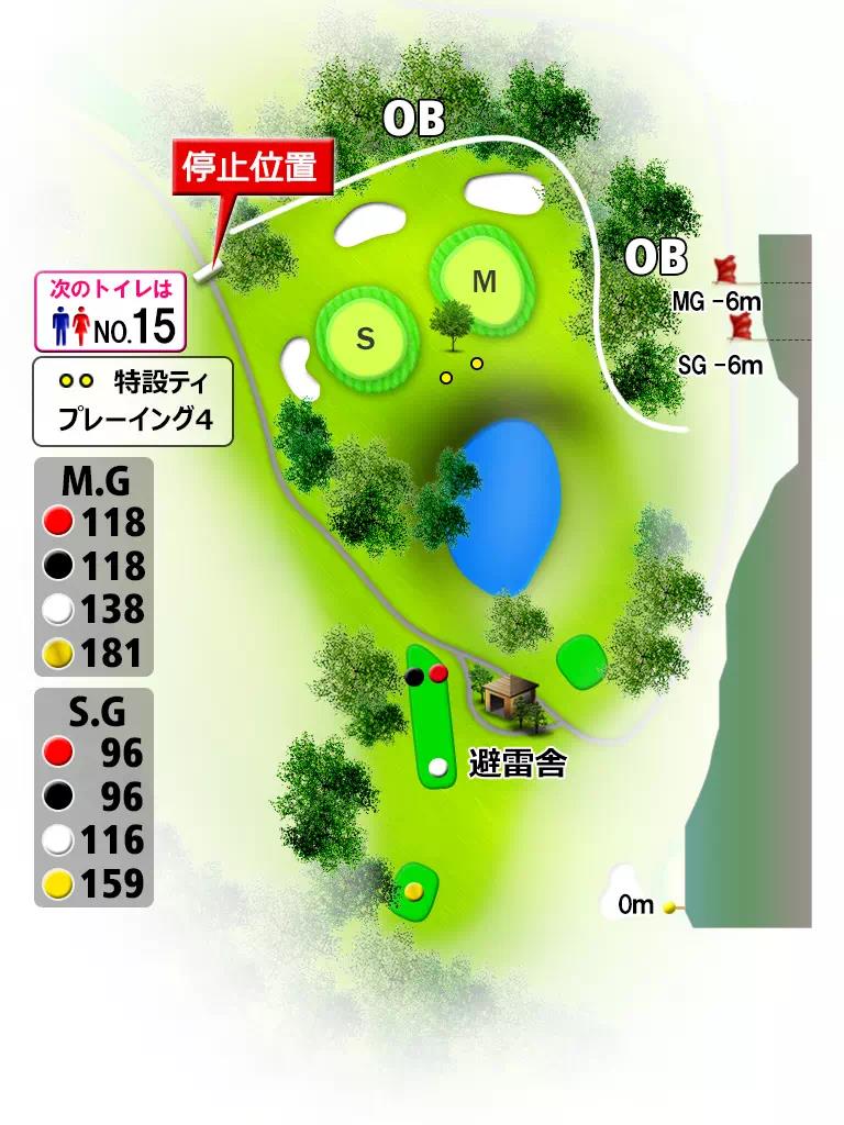 司菊水ゴルフクラブ IN13番ホール コース図