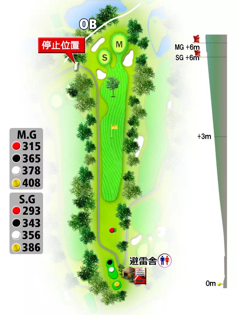 司菊水ゴルフクラブ OUT4番ホール コース図